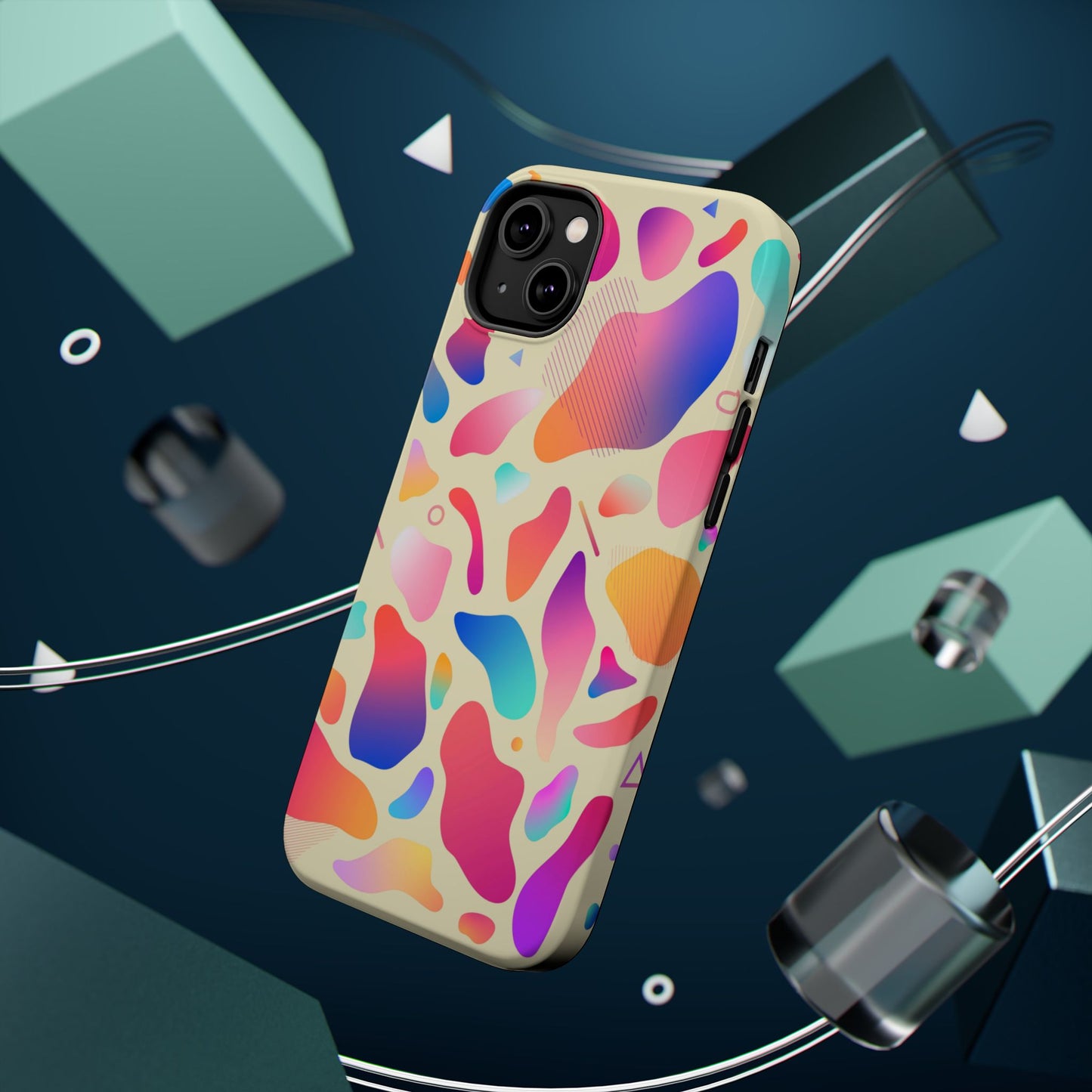 Coque de téléphone antichoc MagSafe — Motif abstrait coloré