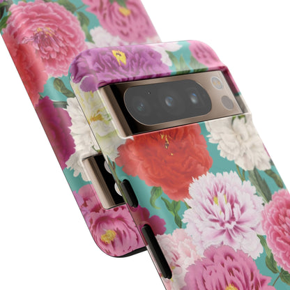 Coque de téléphone renforcée Floral Peony — Housse botanique protectrice pour iPhone