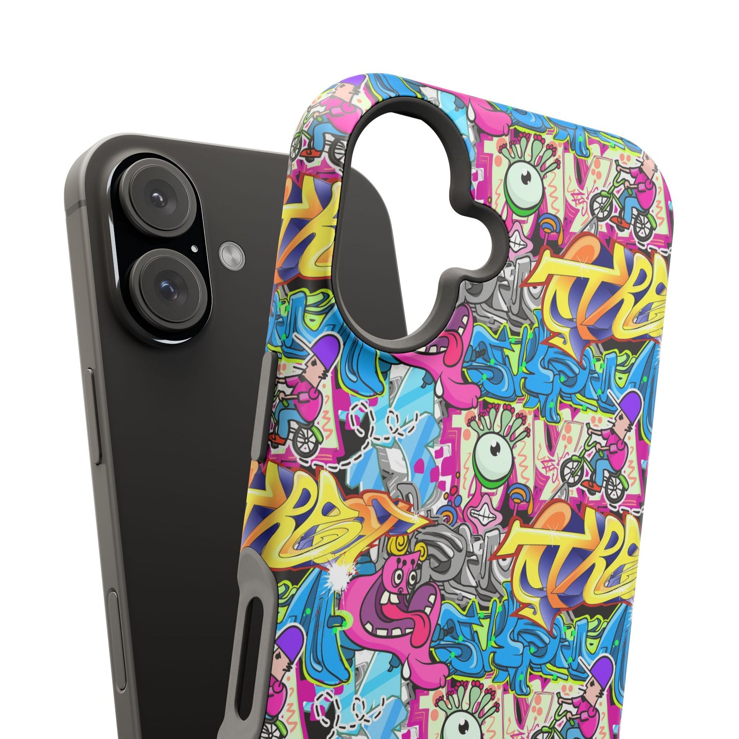 Coque de téléphone magnétique Graffiti Collage — Housse protectrice résistante aux chocs