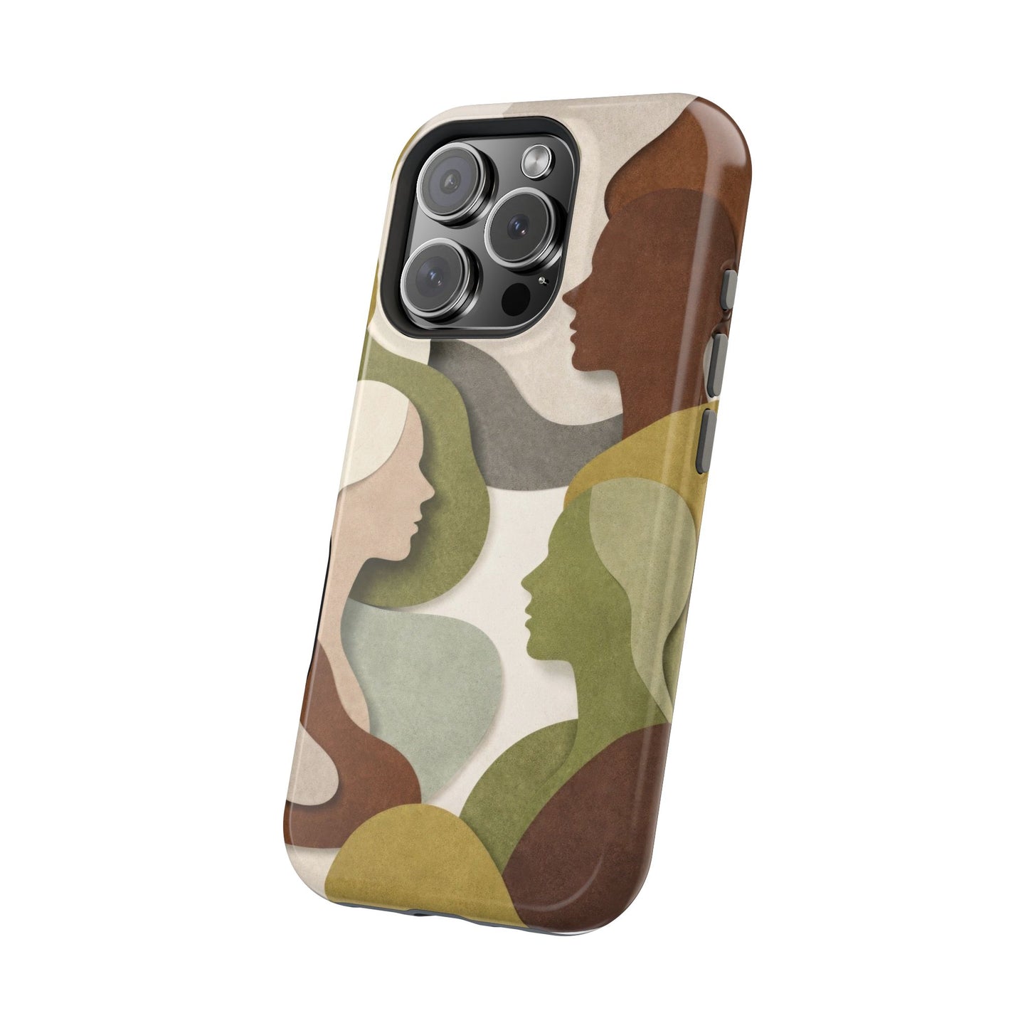Coque de téléphone — Silhouettes multiculturelles abstraites magnétique et résistante aux chocs