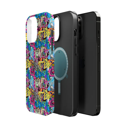 Coque de téléphone magnétique Graffiti Collage — Housse protectrice résistante aux chocs