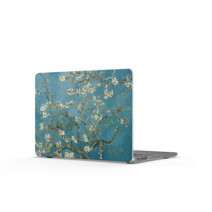 Coque Mate MacBook Amandier en Fleur — Housse Florale Bleue Inspirée de Vincent van Gogh