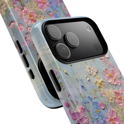 Coque de téléphone Floral Garden — Coque magnétique renforcée à fleurs texturées pastel