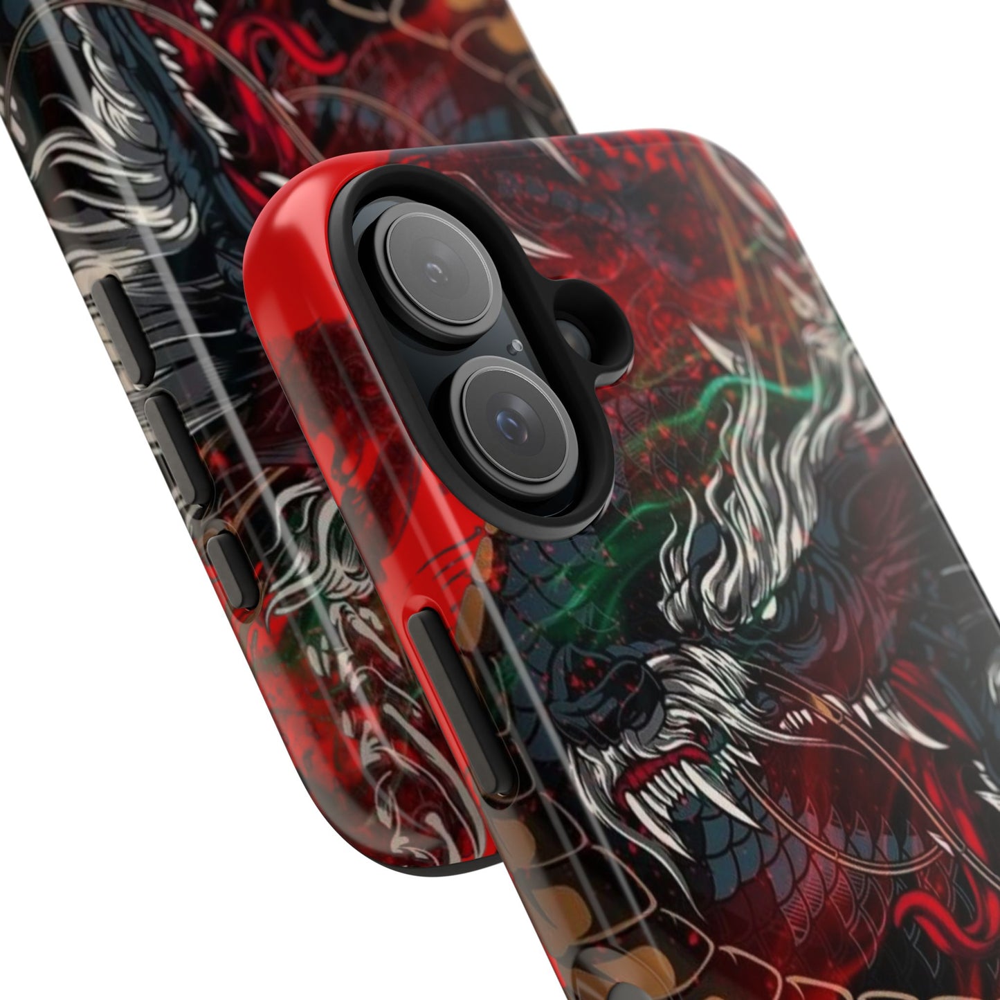 Coque de téléphone renforcée Dragon Rage — Housse protectrice iPhone style tatouage