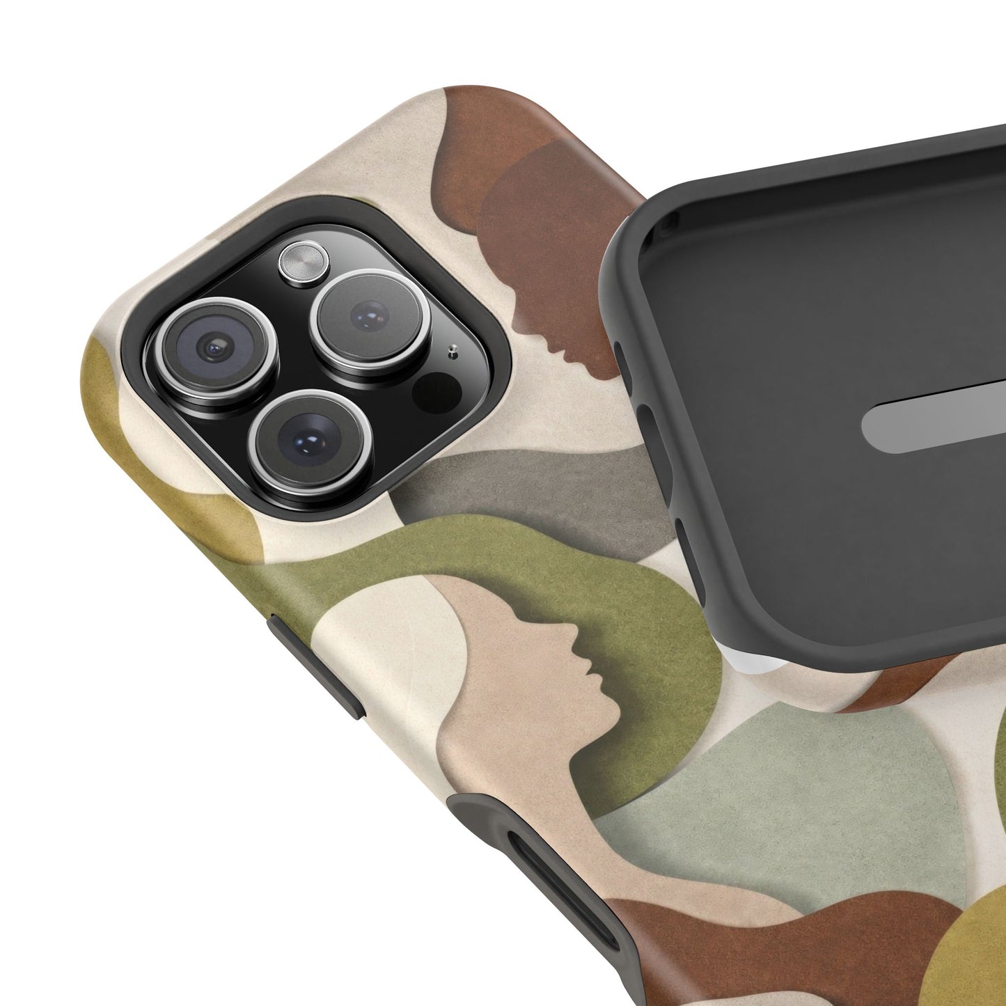 Coque de téléphone — Silhouettes multiculturelles abstraites magnétique et résistante aux chocs