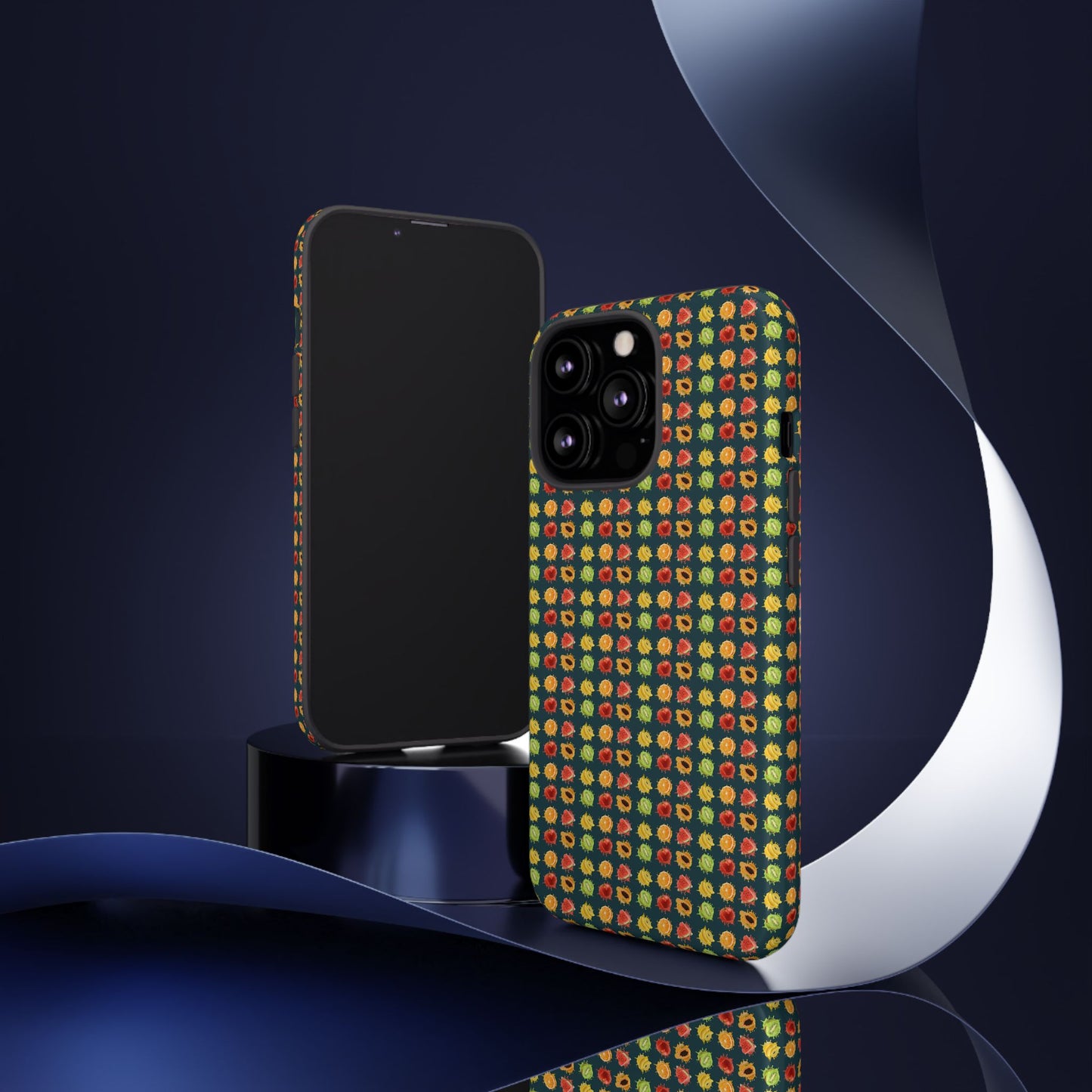 Floral Dot Tough Phone Case — Retro Pattern Protective Phone Cover
