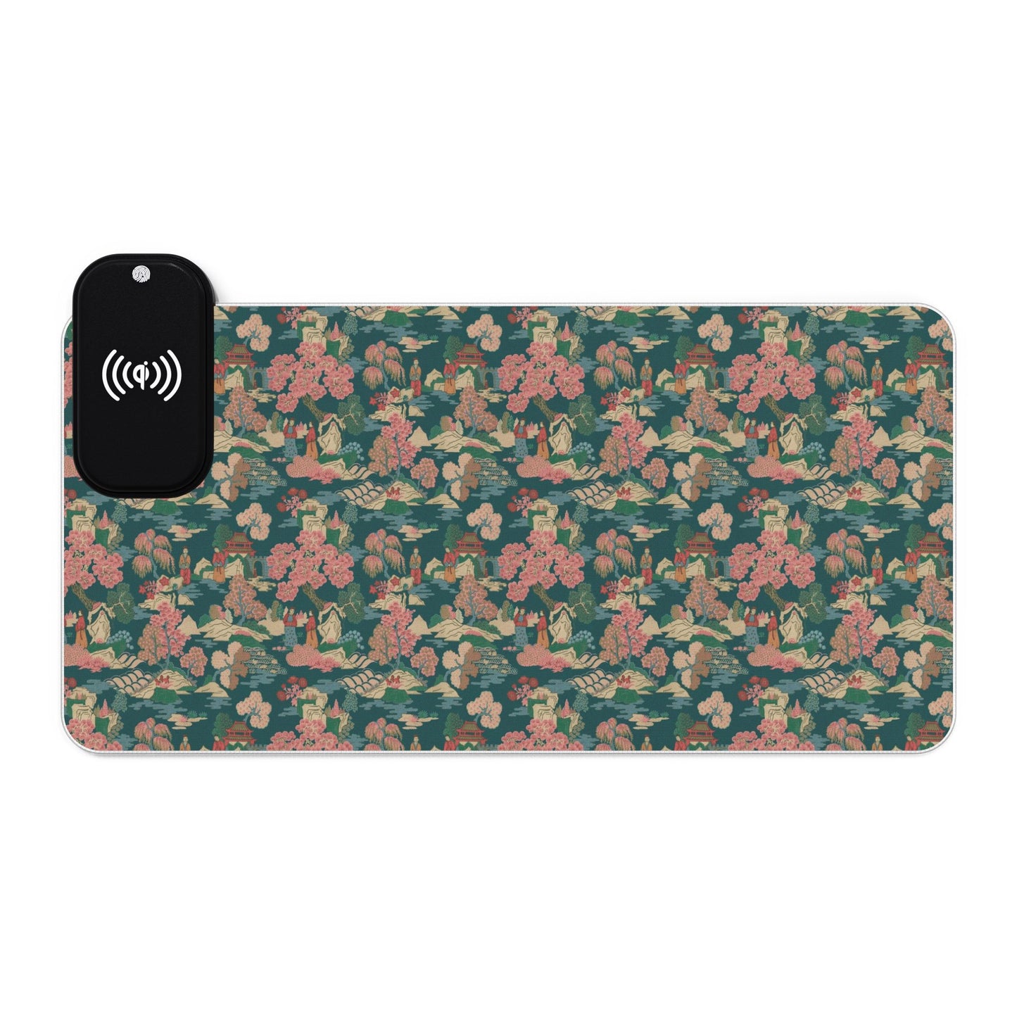 Tapis de souris gaming LED RGB avec recharge sans fil — Design camouflage floral