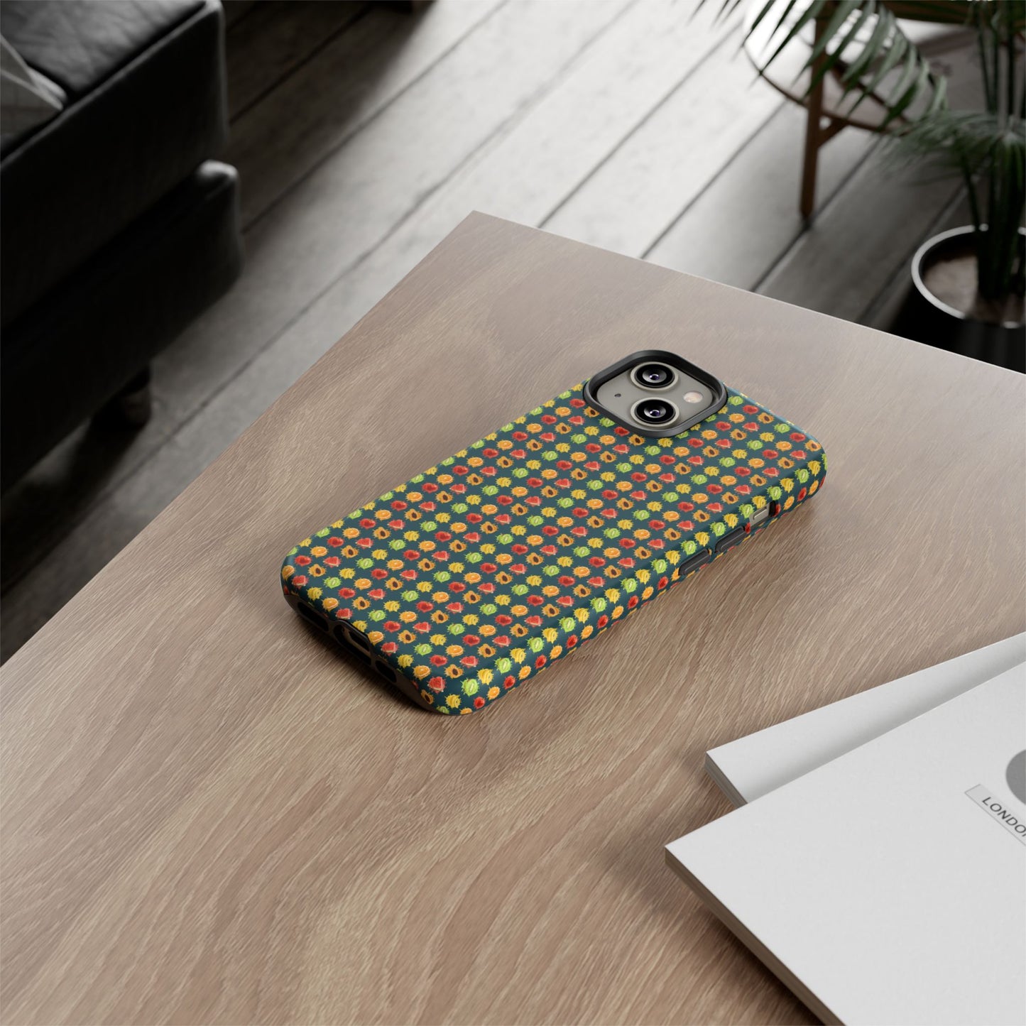 Floral Dot Tough Phone Case — Retro Pattern Protective Phone Cover
