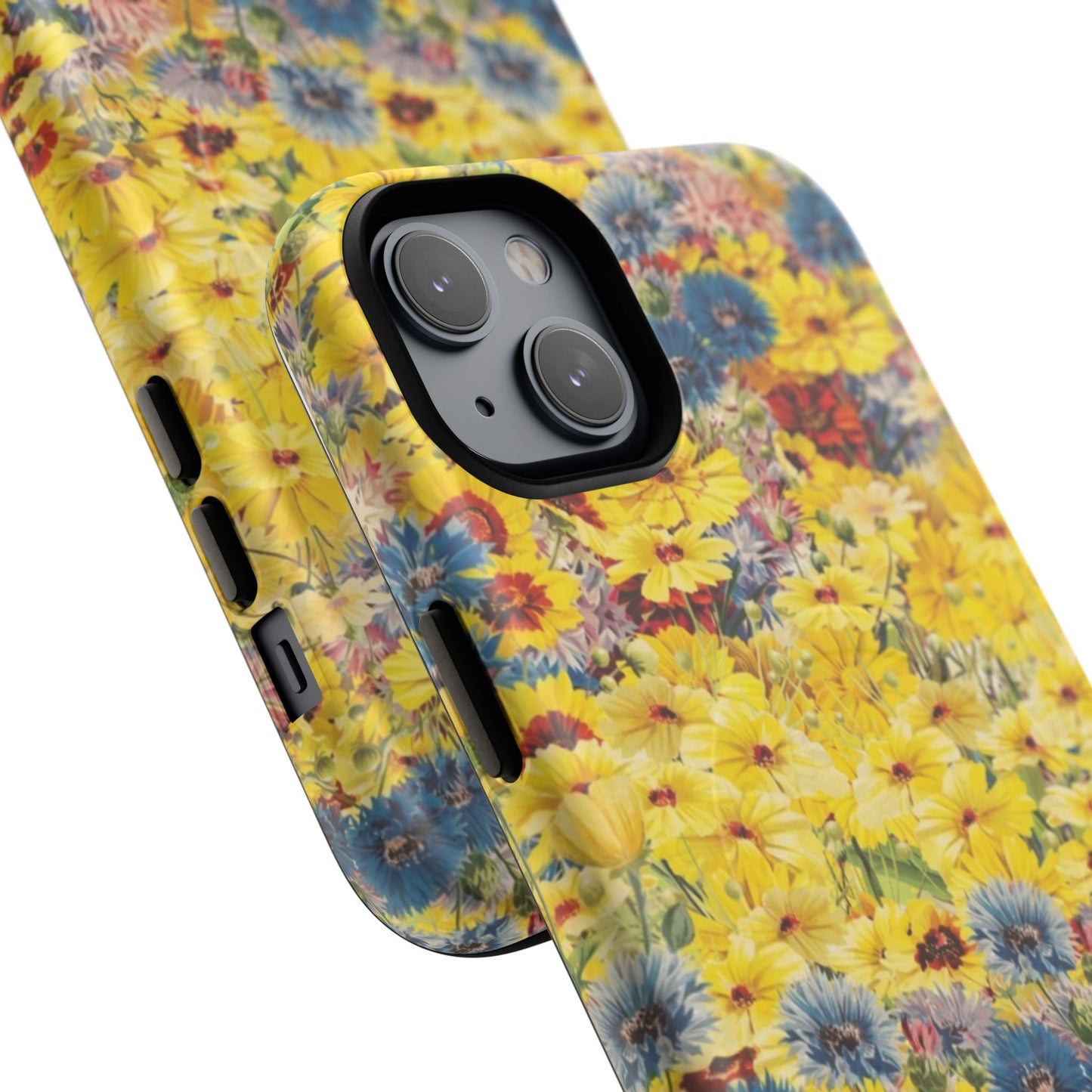 Coque de téléphone magnétique renforcée Floral Yellow Wildflower — Housse magnétique durable à fixation Snap