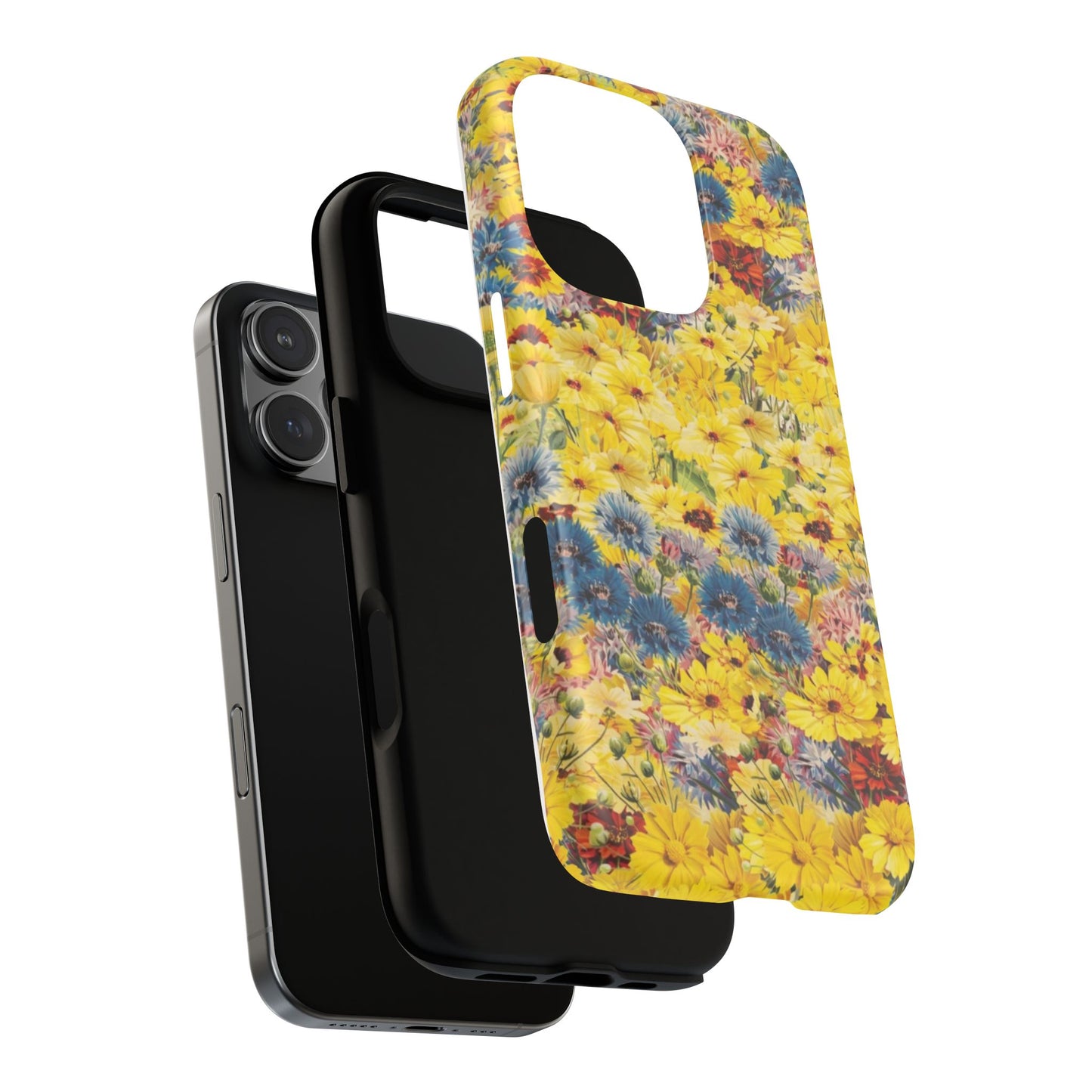 Coque de téléphone magnétique renforcée Floral Yellow Wildflower — Housse magnétique durable à fixation Snap