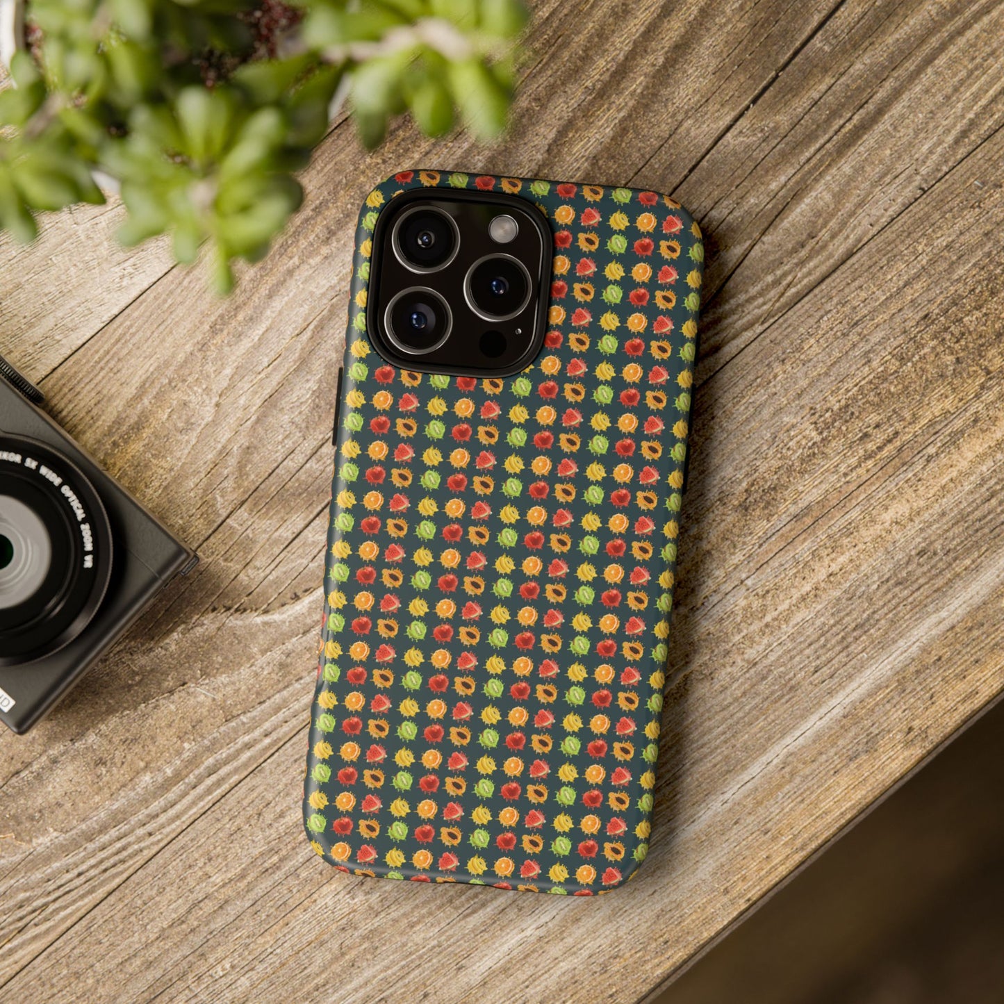 Floral Dot Tough Phone Case — Retro Pattern Protective Phone Cover