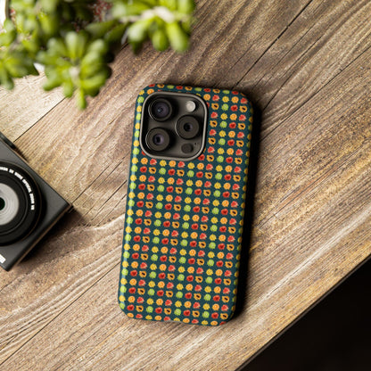 Floral Dot Tough Phone Case — Retro Pattern Protective Phone Cover