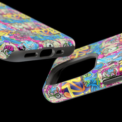 Coque de téléphone magnétique Graffiti Collage — Housse protectrice résistante aux chocs