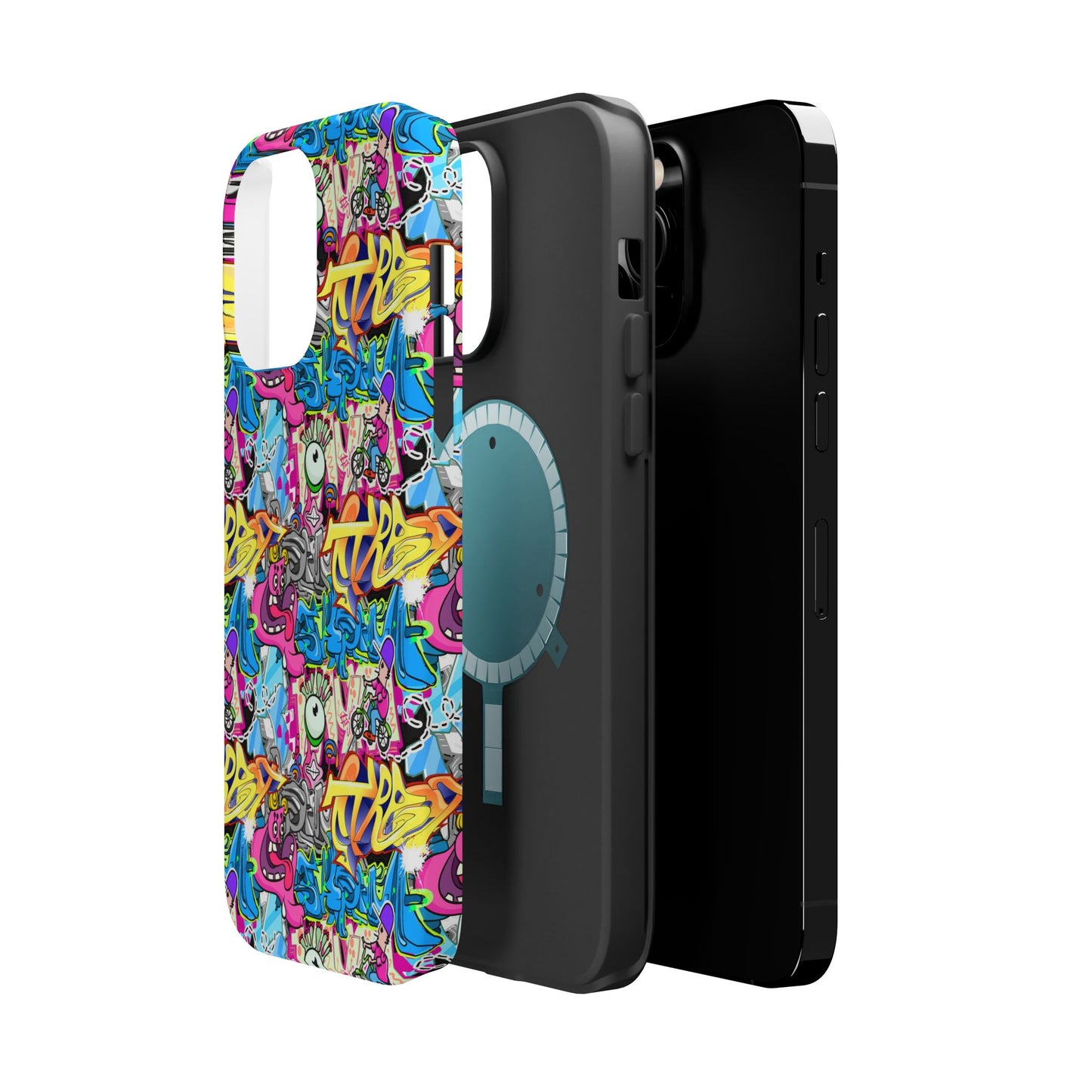 Coque de téléphone magnétique Graffiti Collage — Housse protectrice résistante aux chocs