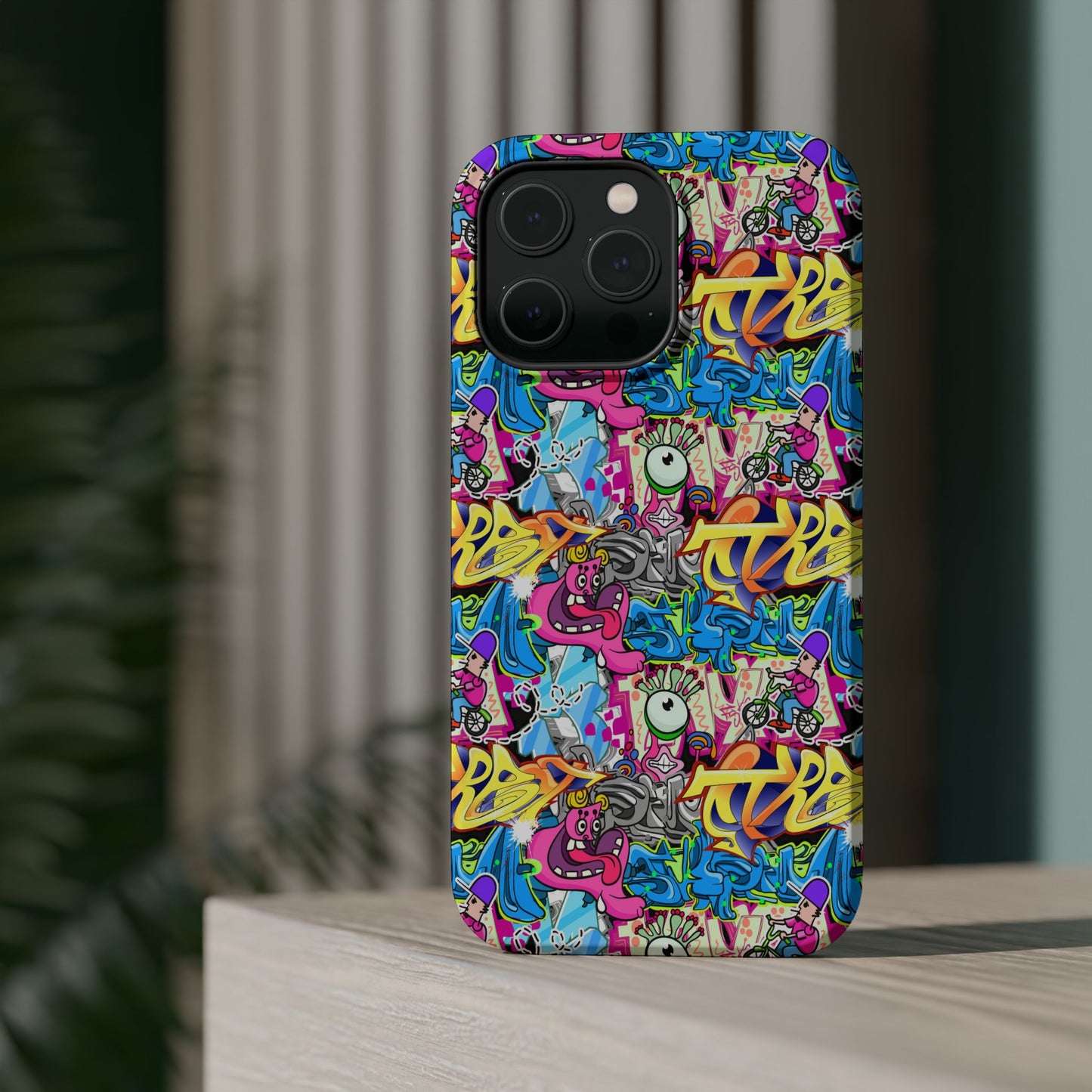 Coque de téléphone magnétique Graffiti Collage — Housse protectrice résistante aux chocs