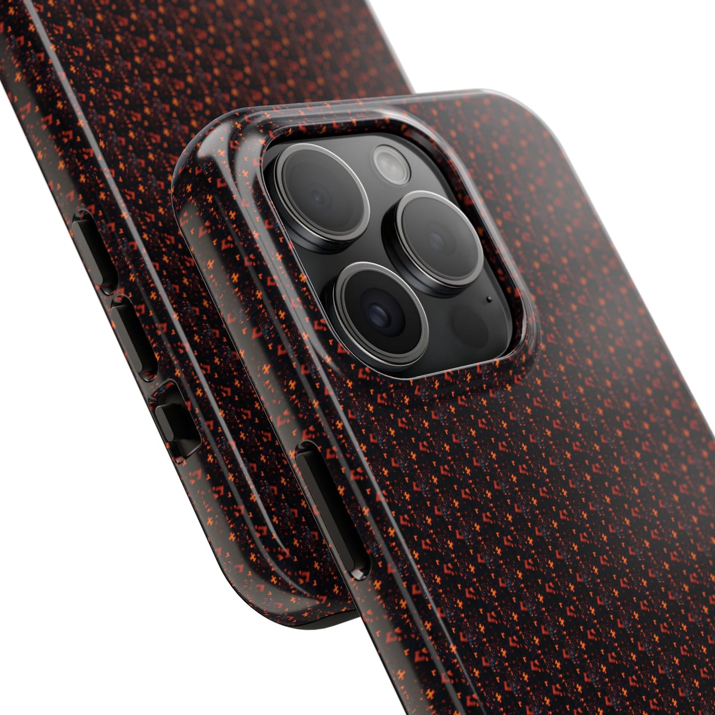 Coque de téléphone renforcée – Housse de protection robuste noire avec éclats rouges