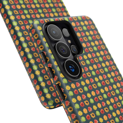 Floral Dot Tough Phone Case — Retro Pattern Protective Phone Cover