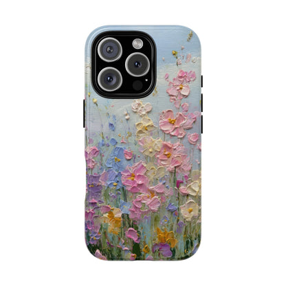 Coque de téléphone Floral Garden — Coque magnétique renforcée à fleurs texturées pastel