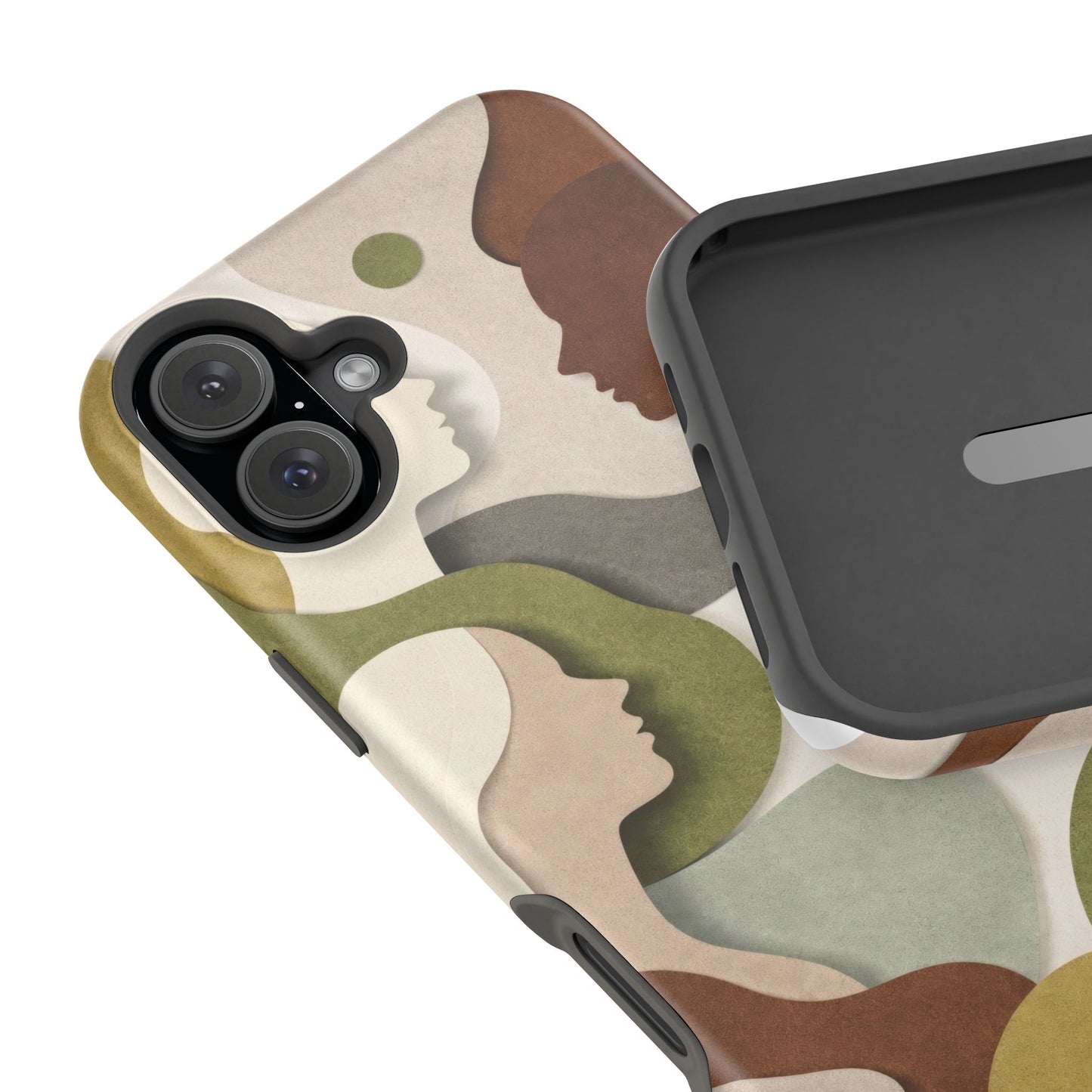 Coque de téléphone — Silhouettes multiculturelles abstraites magnétique et résistante aux chocs