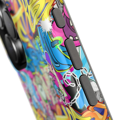 Coque de téléphone magnétique Graffiti Collage — Housse protectrice résistante aux chocs