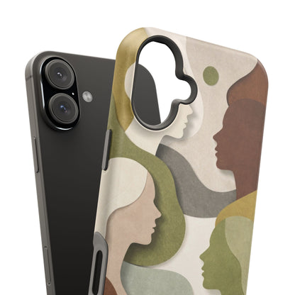 Coque de téléphone — Silhouettes multiculturelles abstraites magnétique et résistante aux chocs
