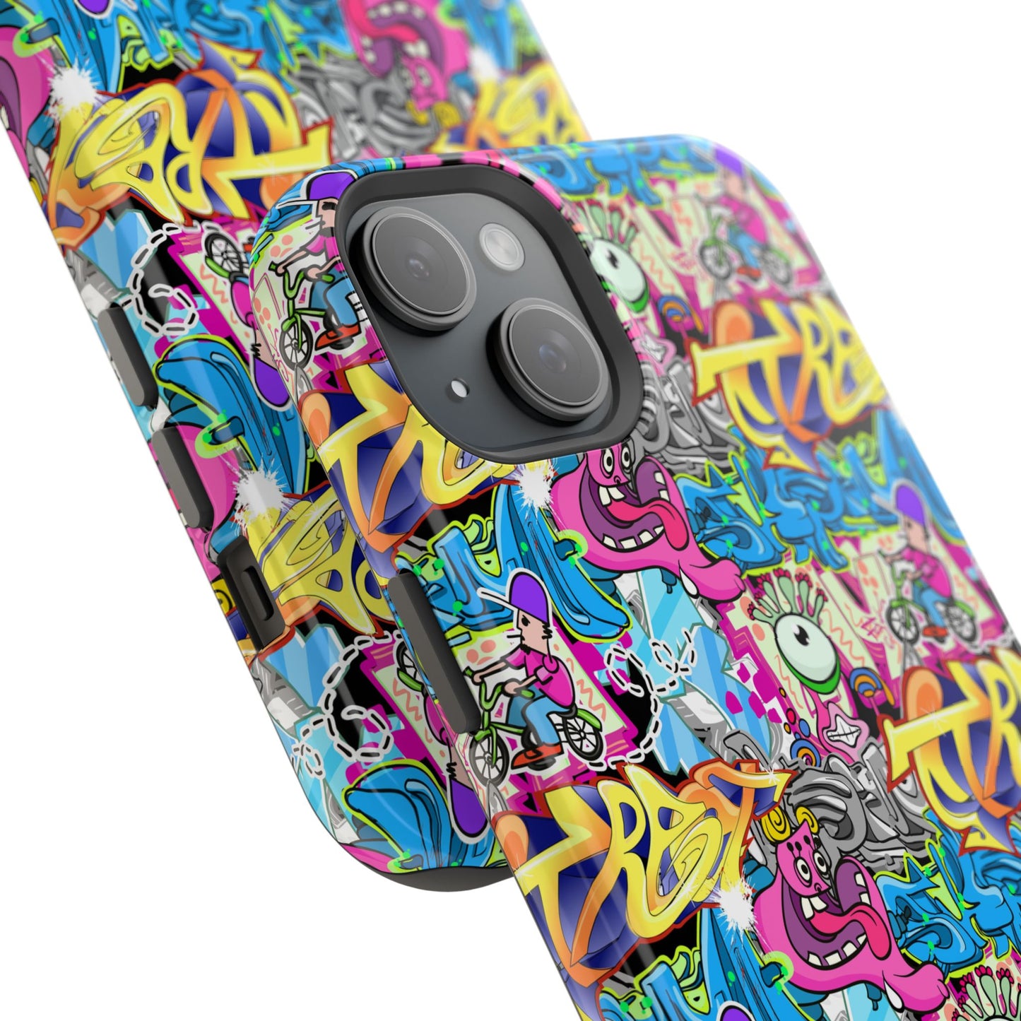 Coque de téléphone magnétique Graffiti Collage — Housse protectrice résistante aux chocs
