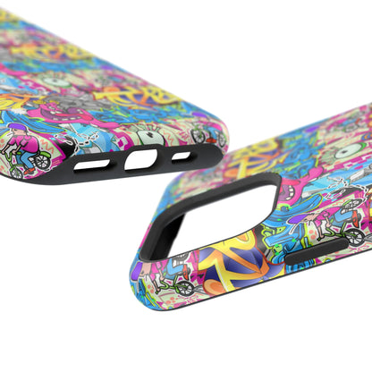 Coque de téléphone magnétique Graffiti Collage — Housse protectrice résistante aux chocs