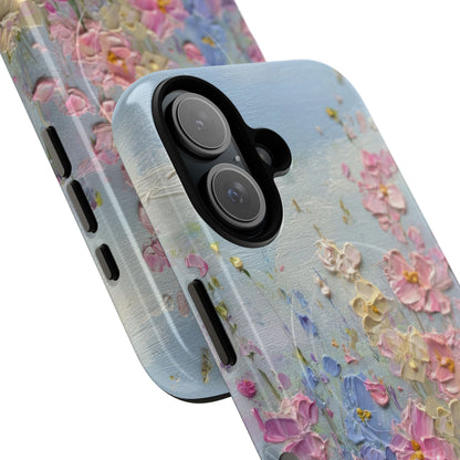Coque de téléphone Floral Garden — Coque magnétique renforcée à fleurs texturées pastel