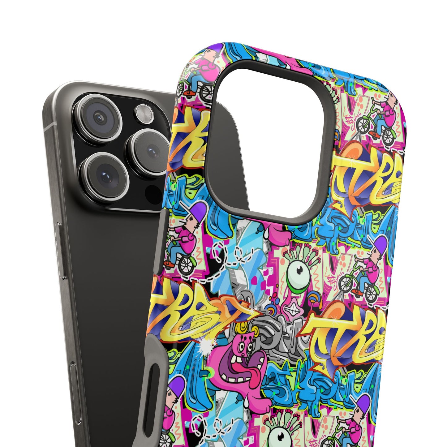 Coque de téléphone magnétique Graffiti Collage — Housse protectrice résistante aux chocs