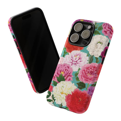 Coque de téléphone renforcée Floral Peony — Housse botanique protectrice pour iPhone
