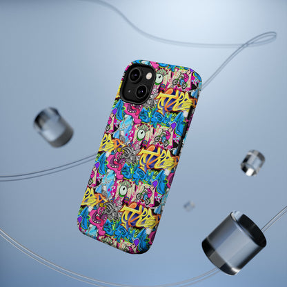 Coque de téléphone magnétique Graffiti Collage — Housse protectrice résistante aux chocs