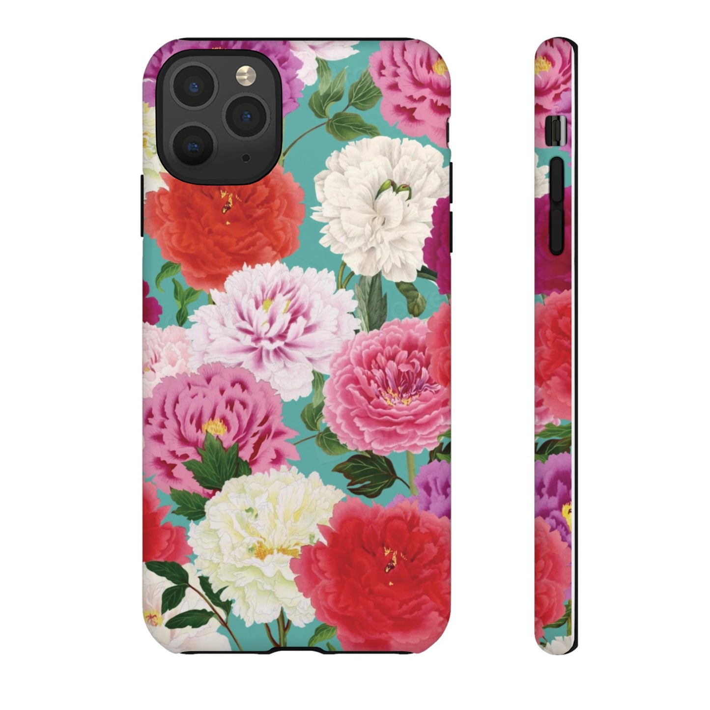 Coque de téléphone renforcée Floral Peony — Housse botanique protectrice pour iPhone