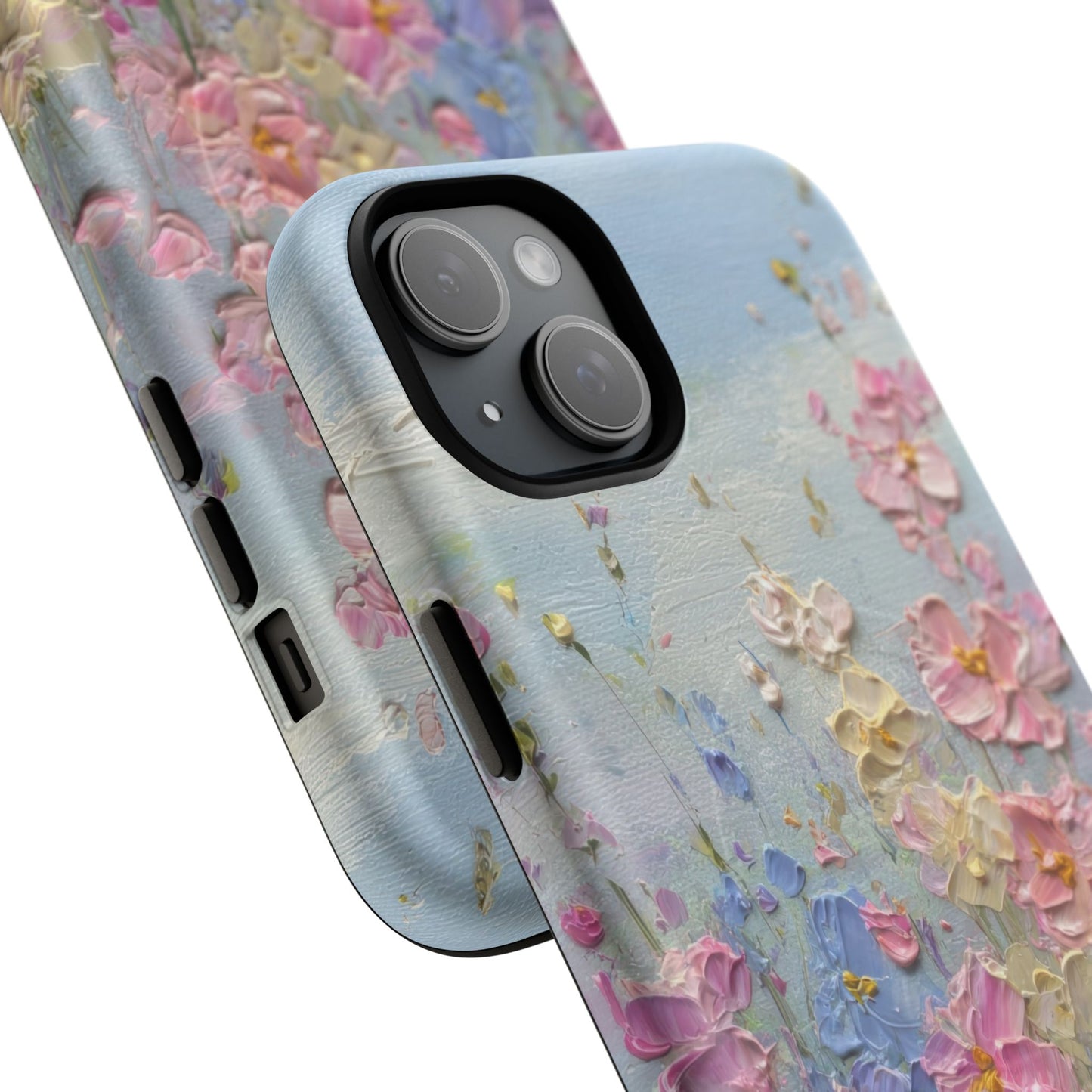 Coque de téléphone Floral Garden — Coque magnétique renforcée à fleurs texturées pastel