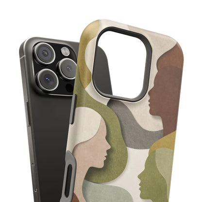 Coque de téléphone — Silhouettes multiculturelles abstraites magnétique et résistante aux chocs