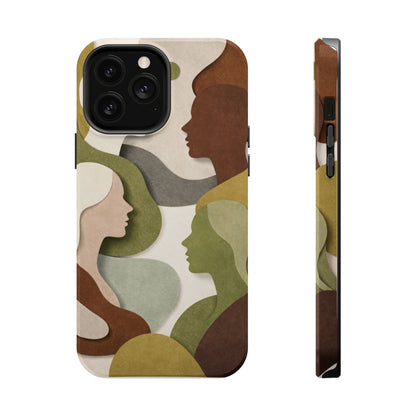 Coque de téléphone — Silhouettes multiculturelles abstraites magnétique et résistante aux chocs