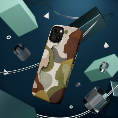 Coque de téléphone — Silhouettes multiculturelles abstraites magnétique et résistante aux chocs