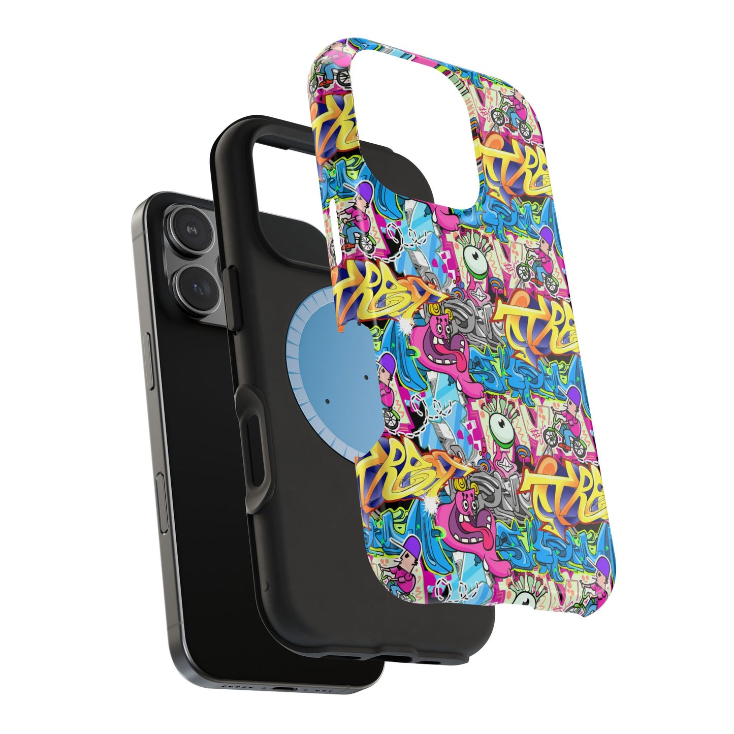 Coque de téléphone magnétique Graffiti Collage — Housse protectrice résistante aux chocs