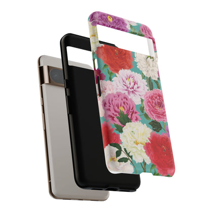 Coque de téléphone renforcée Floral Peony — Housse botanique protectrice pour iPhone