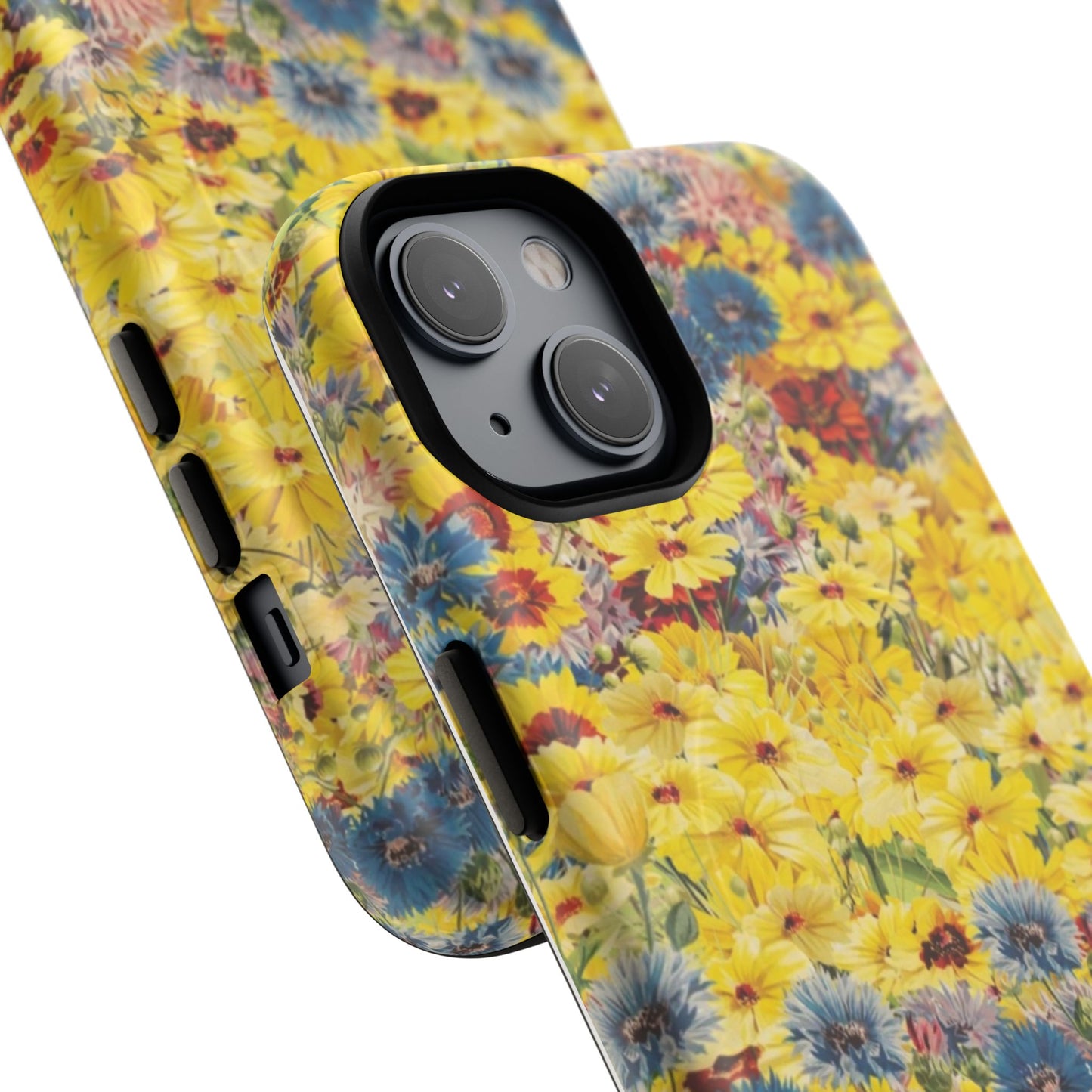 Coque de téléphone magnétique renforcée Floral Yellow Wildflower — Housse magnétique durable à fixation Snap