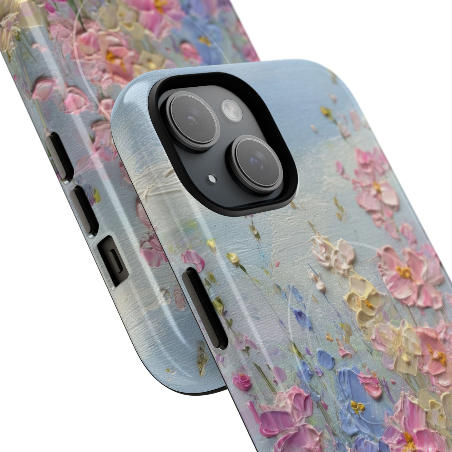 Coque de téléphone Floral Garden — Coque magnétique renforcée à fleurs texturées pastel