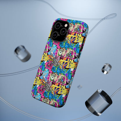 Coque de téléphone magnétique Graffiti Collage — Housse protectrice résistante aux chocs