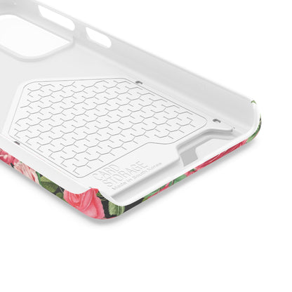 Coque de téléphone avec porte-cartes Floral Rose – Jardin vintage rose