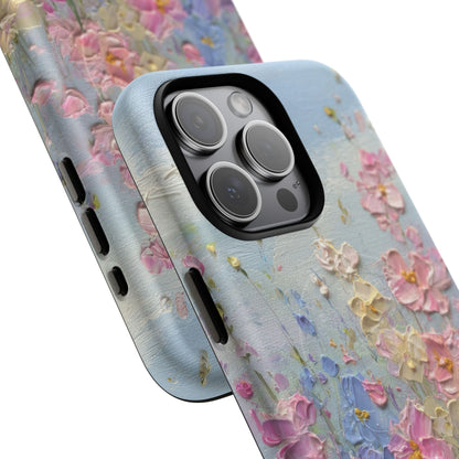 Coque de téléphone Floral Garden — Coque magnétique renforcée à fleurs texturées pastel
