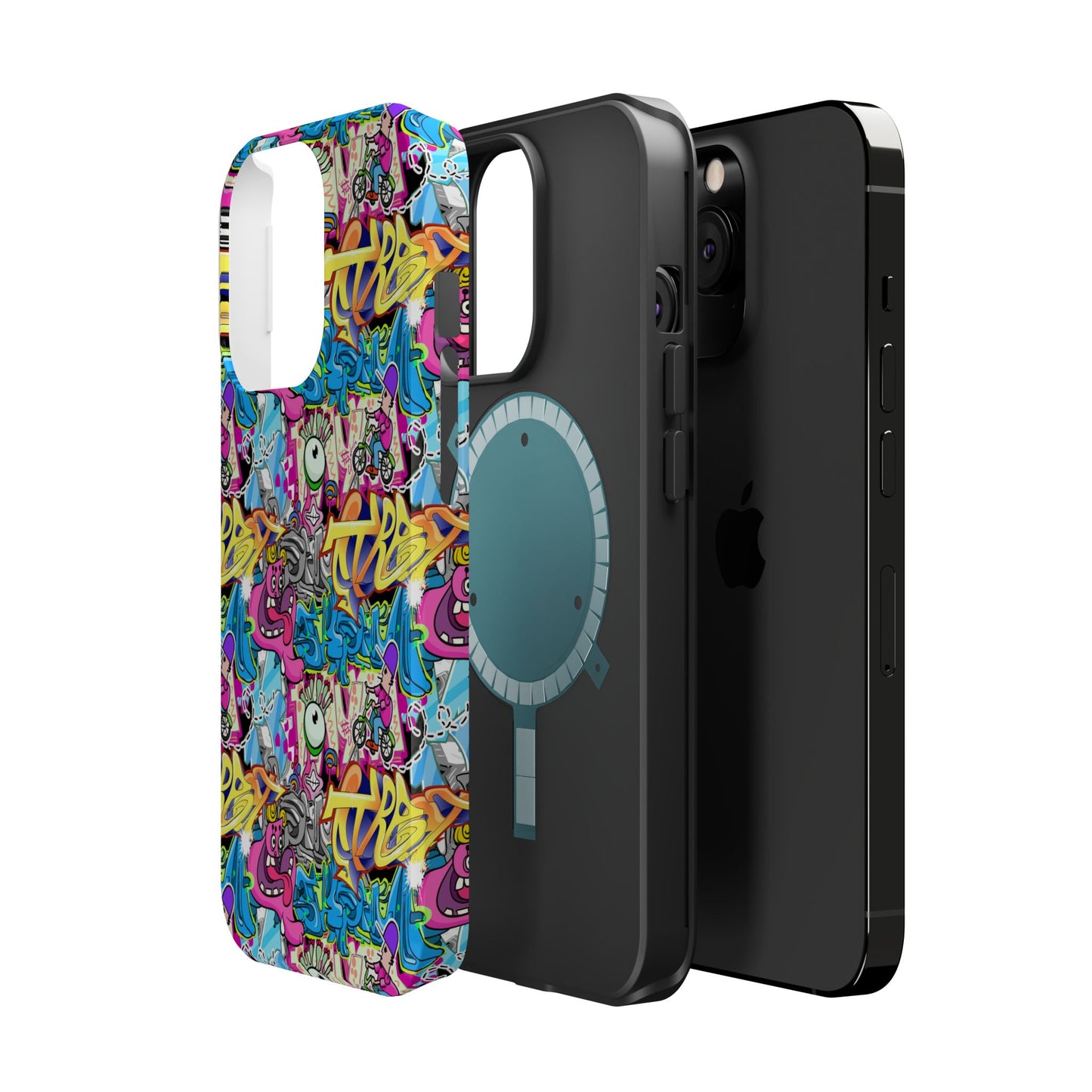 Coque de téléphone magnétique Graffiti Collage — Housse protectrice résistante aux chocs