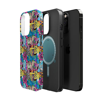 Coque de téléphone magnétique Graffiti Collage — Housse protectrice résistante aux chocs