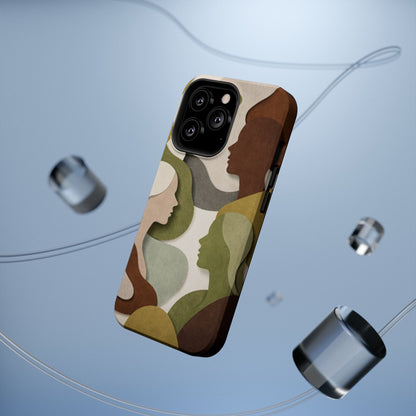 Coque de téléphone — Silhouettes multiculturelles abstraites magnétique et résistante aux chocs