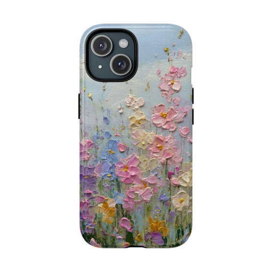 Coque de téléphone Floral Garden — Coque magnétique renforcée à fleurs texturées pastel
