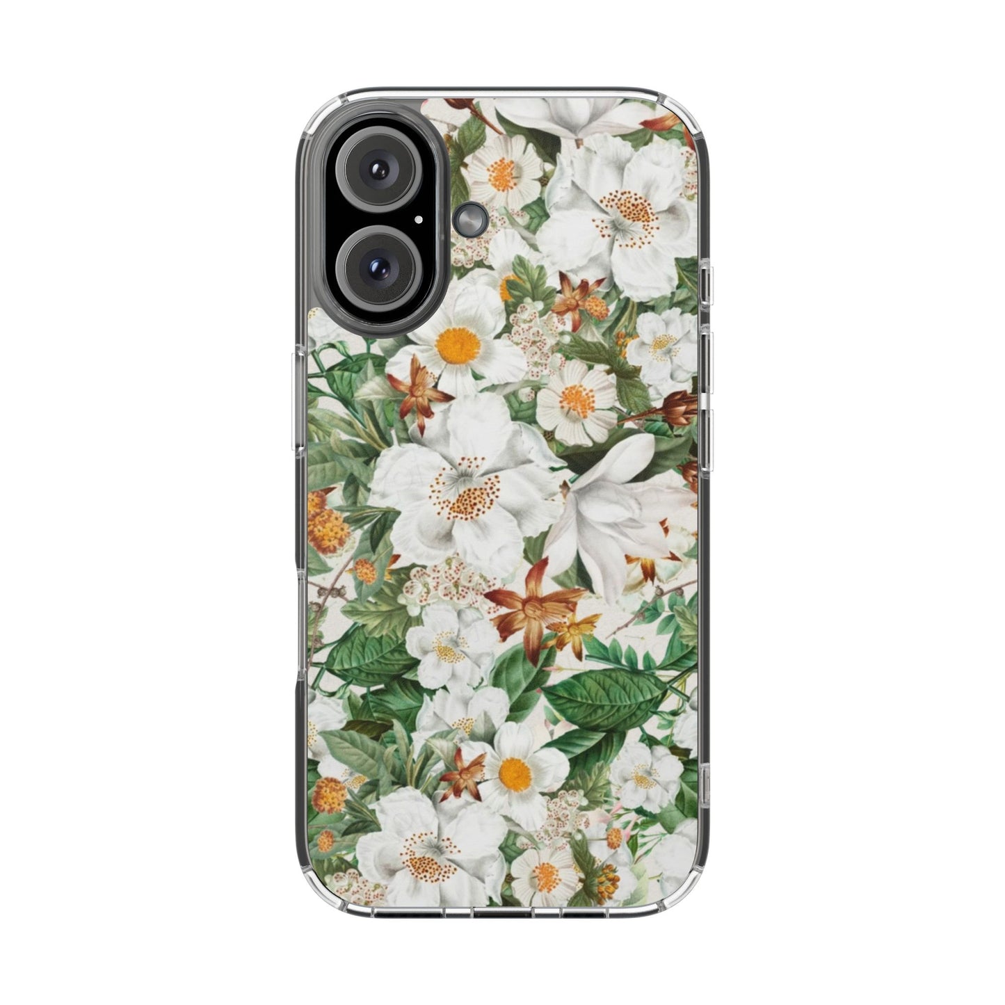 Coque de téléphone magnétique transparente Floral White Garden