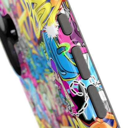 Coque de téléphone magnétique Graffiti Collage — Housse protectrice résistante aux chocs