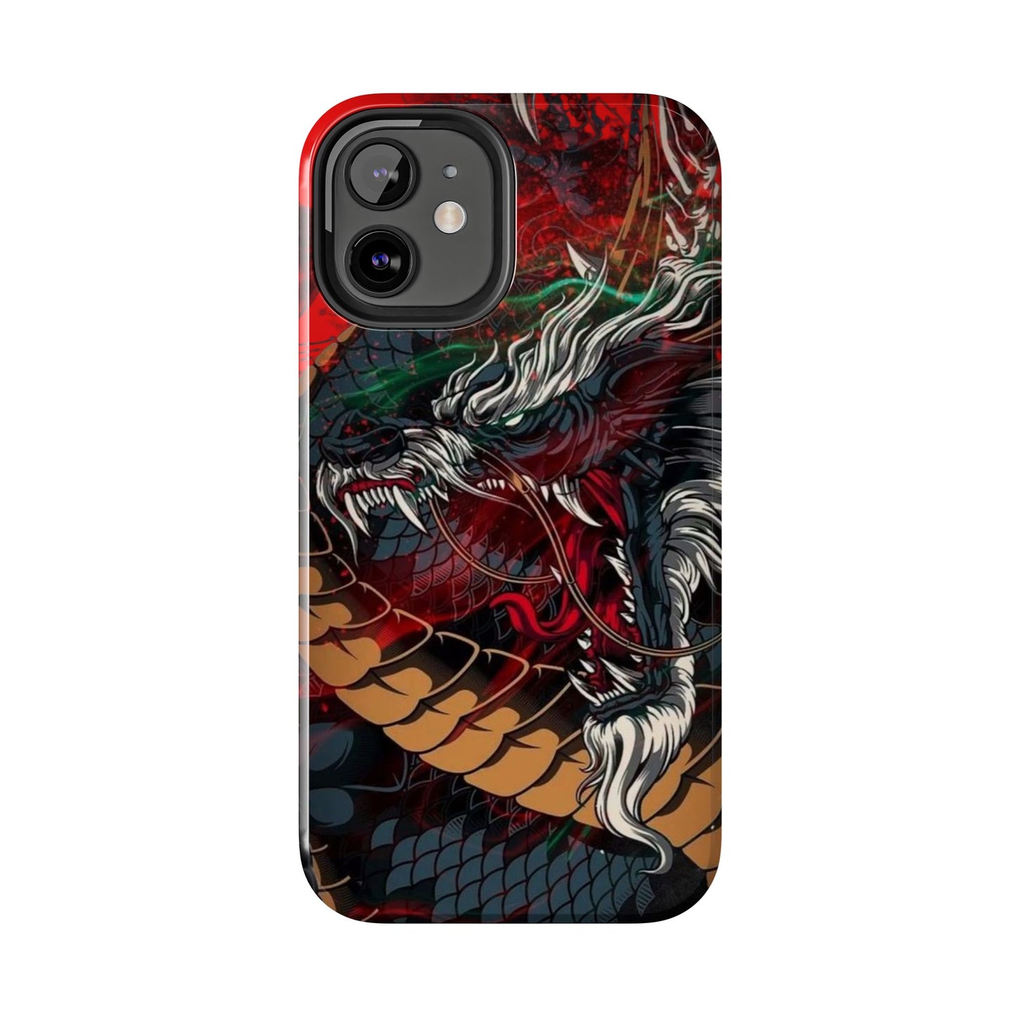 Coque de téléphone renforcée Dragon Rage — Housse protectrice iPhone style tatouage